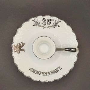 Vintage Lefton 25th Anniversary Candleholder